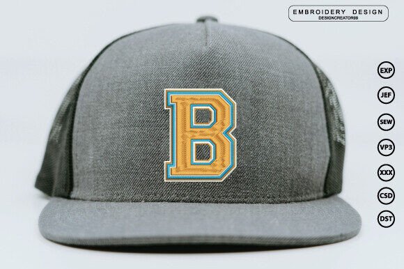 B Letter Cap Design Review for Real Embroidery Projects