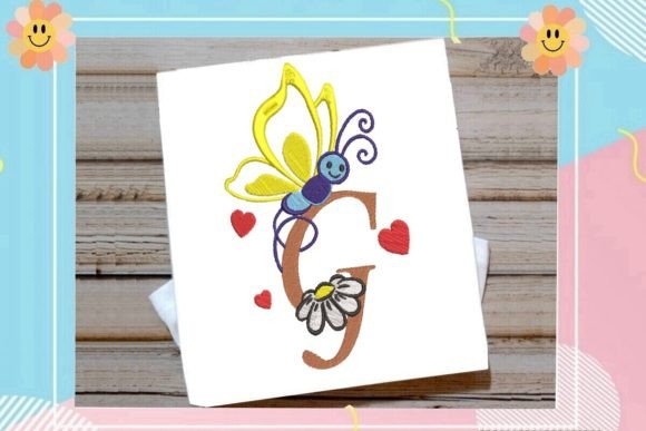 Butterfly G Letter Monogram: A Seasonal Embroidery Gem