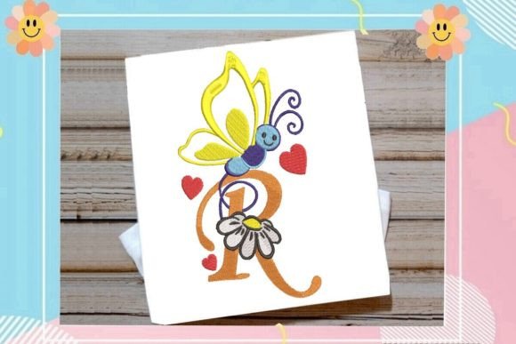 Butterfly R Letter Monogram: A Delicate Touch for Etsy and Small Shop Embroidery