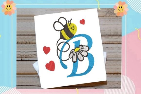 Cute Bee B Letter Monogram: A Playful Touch for Boutique Sweatshirts
