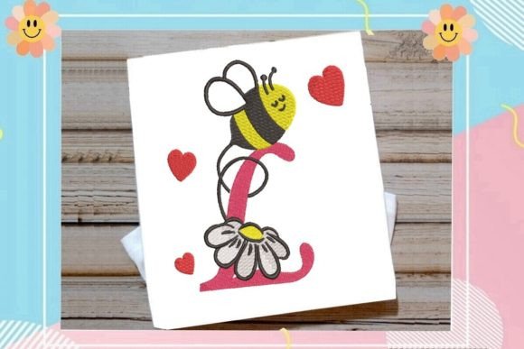 Cute Bee L Letter Monogram: A Playful Embroidery Pick for Etsy Sellers