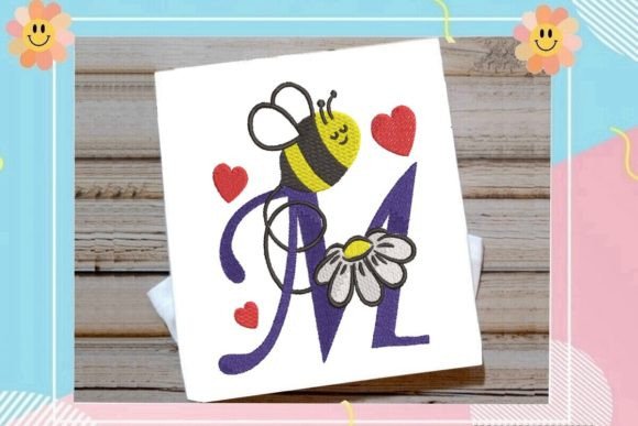 Cute Bee M Letter Monogram: A Sweet Touch for Personalized Gifts