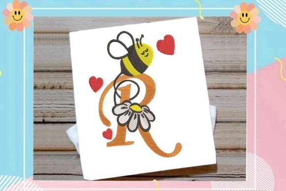 Cute Bee R Letter Monogram: A Playful Charm for Craft Fair Staples