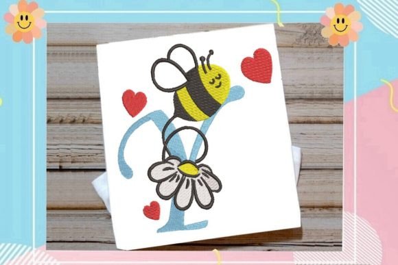 Cute Bee Y Letter Monogram: A Playful Touch for Boutique Apparel
