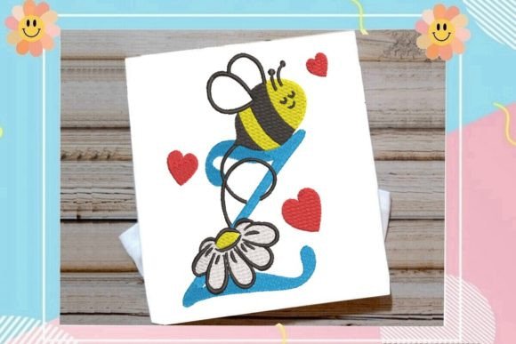 Cute Bee Z Letter Monogram: A Playful Touch for Personalized Embroidery