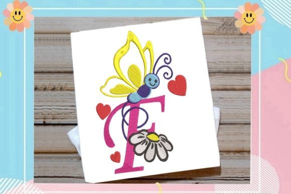 Elegant Butterfly F Monogram for Seasonal Embroidery