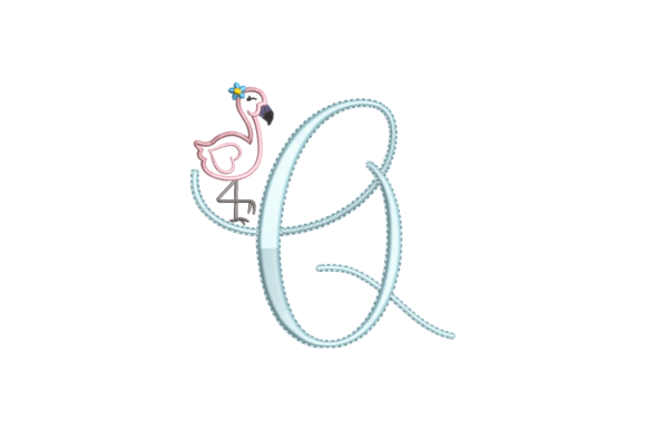 Flamingo Alphabet Q: A Charming Addition for Etsy Embroidery Sellers