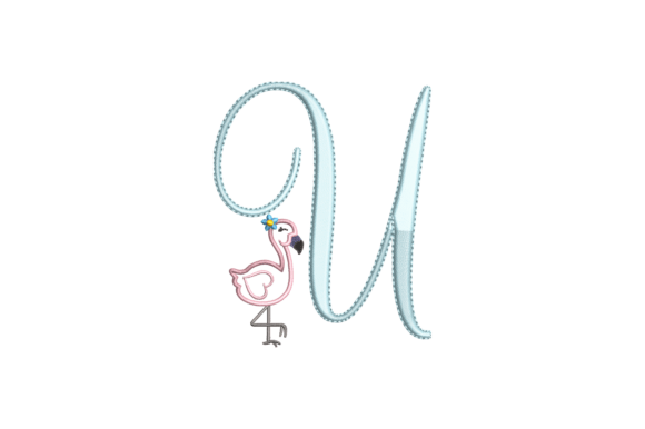 Flamingo Alphabet U: A Seasonal Monogram Worth Stitching Into Holiday Goods