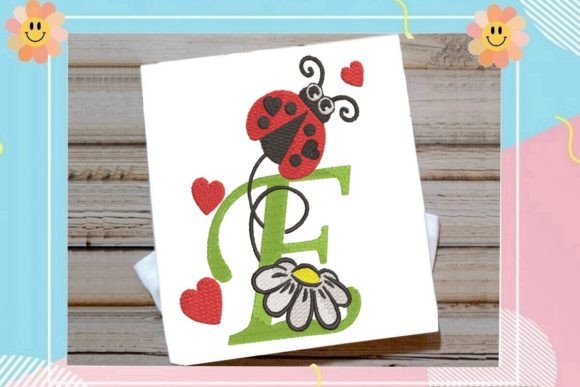 Ladybug E Letter Monogram: A Sweet Addition for Etsy Sellers