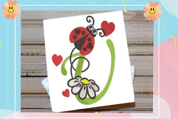 Ladybug U Letter Monogram: A Charming Craft Fair Pick