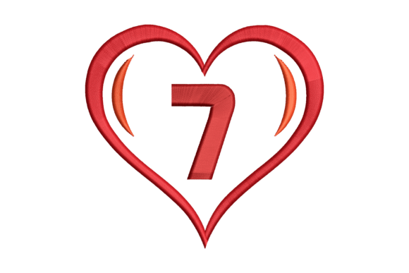 Monogram Number 7: A Heartfelt Embroidery Design for Small Business Branding